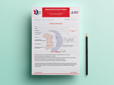 Registration Form a4 application form crative creative design form design mh design registration form