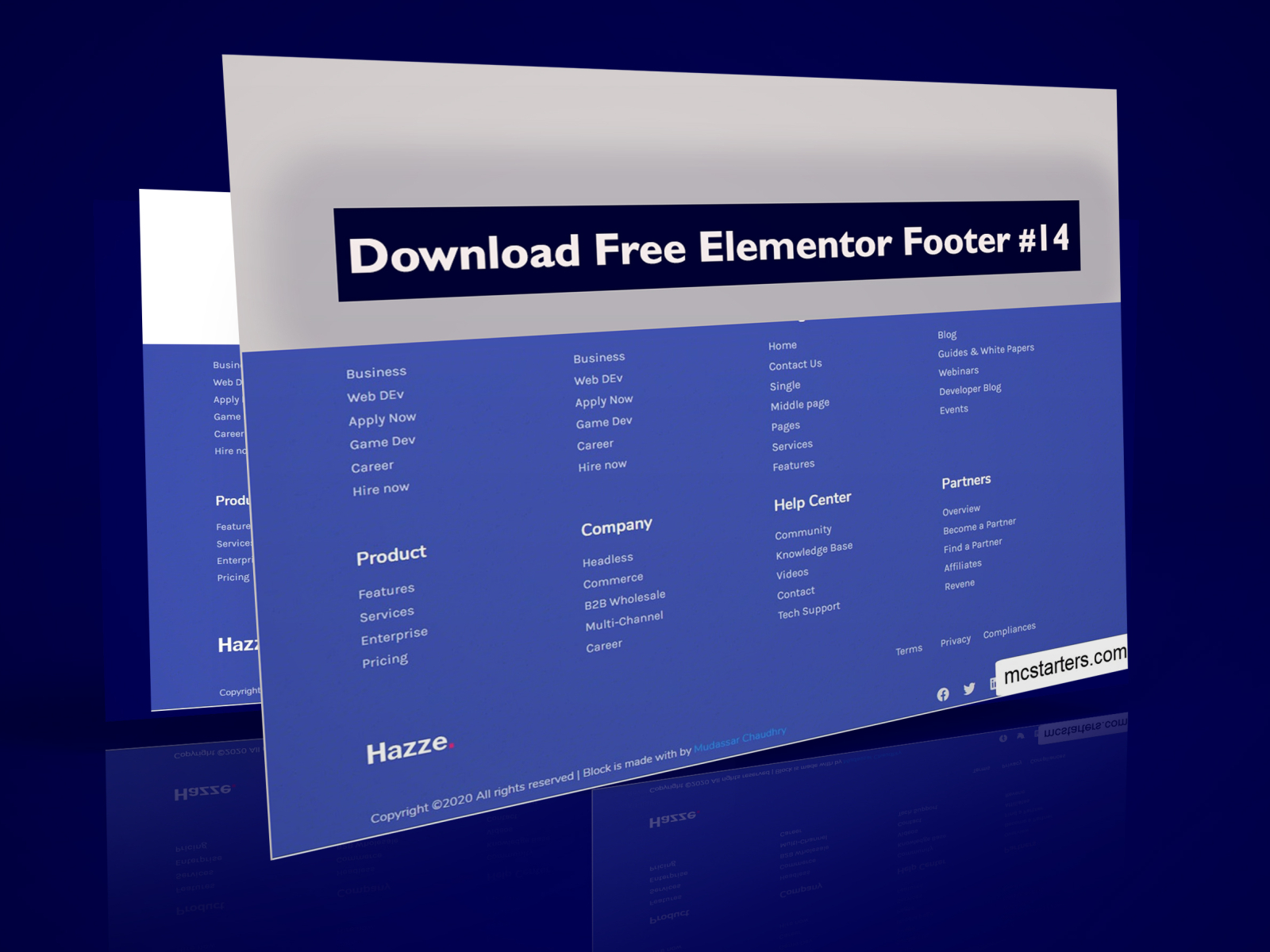 Elementor templates. Bottom footer Elementor.