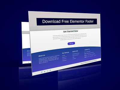 Download Free Elementor Footer Templates design elementor footer footer design page builder ui uxui web web design webdesign webistes website website design