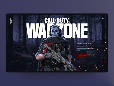 Call of Duty Warzone | Web Design 2020 trend about us aboutus call of duty dark theme design game games ghost graphic interface ui ux warzone web design webdesign website дизайн