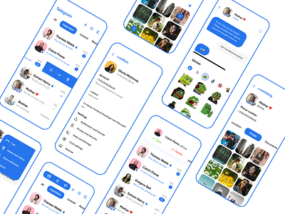 Redesign Telegram | Free UI Kit for Figma 2020 trend app blue chat design designs interface message redesign telegram typography ui ui kit ux дизайн приложение типография