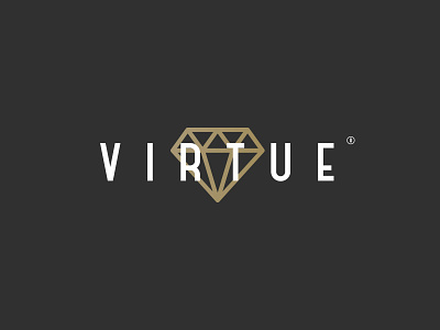Virtue branding caps color diamond gold icon illustrator logo luxury rich text virtue wordmark