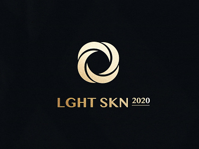 LGHT SKN 2020 2020 branding brnad circle geometric gold gold foil icon lght light logo luxury skin skn symbol yellow