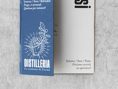 designed menù for Distilleria