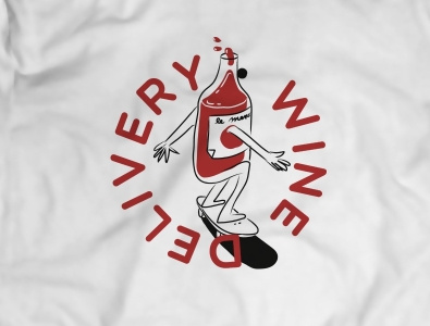 wine delivery logo for “il cerchio rosso” branding design icon icon illustration infographic logo