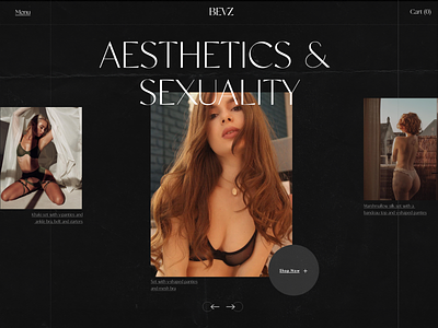 BEVZ underwear website concept dark grid lingerie modern store typography ui underwear web