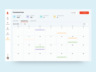 Calendar View calendar calendar view clean color concept design minimal planning post schedule promotions schedule post simple ui ux
