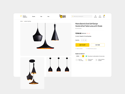 Ecommerce Product Detail add to cart buy now clean delivery design e-commerce ecommerce ecommerce product page electrical product lights minimal product detail product detail design product detail page product page product page design productdetail simple ux