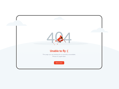 404! 404 404 design 404 page not found 404 state animation bird illustration branding cardinal bird color design empty state error page illustration minimal page not found page not found design red bird ux