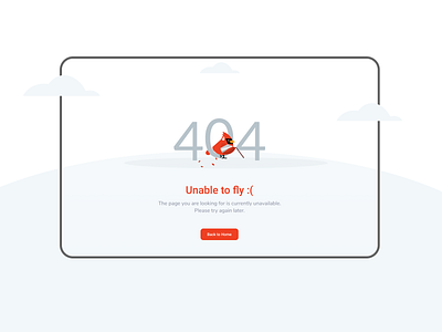 404! 404 404 design 404 page not found 404 state animation bird illustration branding cardinal bird color design empty state error page illustration minimal page not found page not found design red bird ux