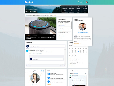 Sharepoint Intranet Theme background image blue clean color dailyui design icon interface intranet logo minimal photoshop sharepoint simple social feed ui ux web web design yammer