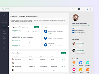 Details Page of Intranet admin admin panel clean color concept dailyui department departments design details page icon interface intranet minimal photoshop sharepoint sharepoint intranet ui ux web