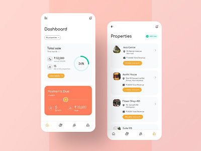 Property Management App clean color concept design icon ios minimal mobile mobile app mobile app design mobile design mobile ui photoshop properties property property management simple ui ux