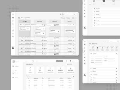 Project Management app Wireframes accordion admin admin panel concept design greyscale kanban kanban view minimal project management project management app project management tool ui ux wireframe wireframe design wireframes wireframing xd xd wireframe