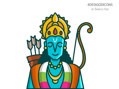 Desi God Icon - Lord Rama app icon app icon design icon iconography illustration logo vector art vector illustration
