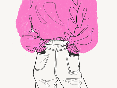 Pink sweater character color doodle draw drawing dribble flat fun girl illustration pink procreate sketch sketching sweater