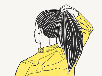 Yellow sweater 🍋 2d character clean doodle drawing girl graphic illustration lemon lineart minimal procreate procreateapp sketch vintage yellow