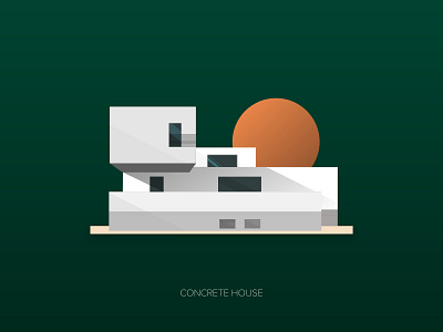 Concrete house illustration