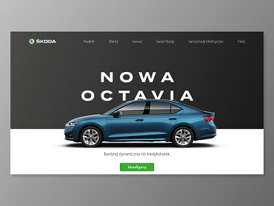 The New Skoda Octavia landing page clean design flat minimal typography ui ux web
