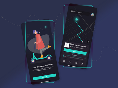 Scooter App concept branding clean design flat graphic design illustration minimal ui vector web