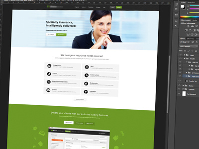 WIP Insurance Home Page branding flat minimal web design website