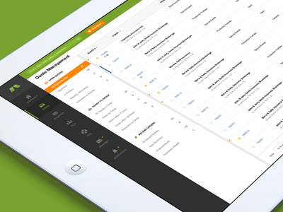 Management Web App (Update) flat ipad minimal navigation table ui user interface