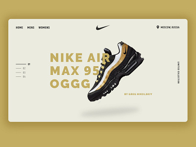 Product page concept for Nike Air Max 95 OG design graphic desgin landing landingpage ui webdesign website