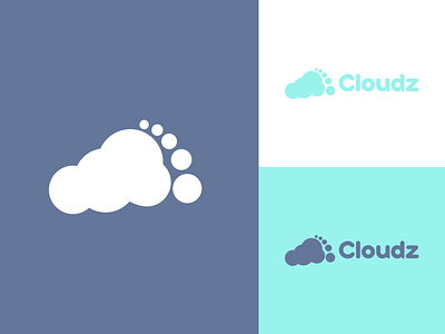 Cloudz - Logo Design cloud footprint logo cloud minimalist modern slides vector