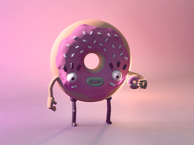 mister doughnut 3d 3d art character art character concept character design cinema 4d design