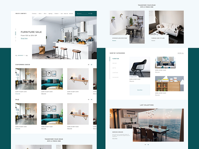 Create Comforts Home Page branding categories collections design ecommerce furniture home page interior services shop store website