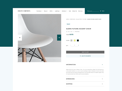 Create Comforts. Product Page