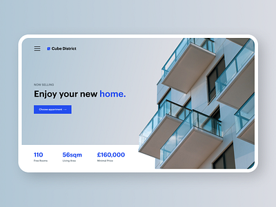 Cube District | Residential District architecture benefits building exterior home home page house minimal product property real estate ui ux webdesign website