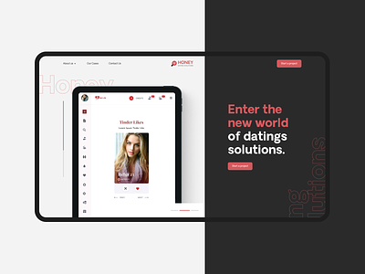 Honey | Dating Solutions corporate dating app dating website home page uidesign uxdesign webdesign website