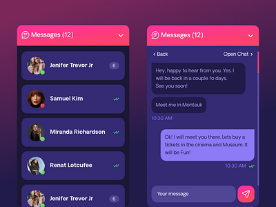 Love Chat | Dating Website | Messages Widget