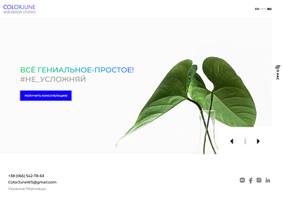 ColorJune Web Studio Redesign mainpage uidesign ux design website