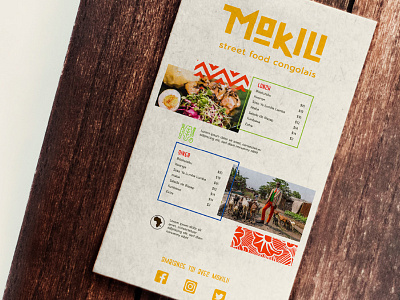 Restaurant menu layout