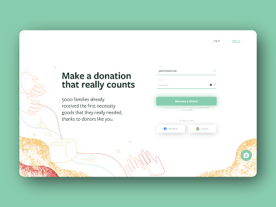 SignUp screen for non profit appdesign interface ui uidesign userexperience ux webdesign
