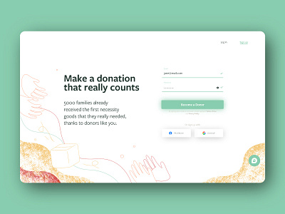 SignUp screen for non profit