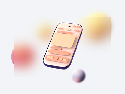 3D illustration for mobile app