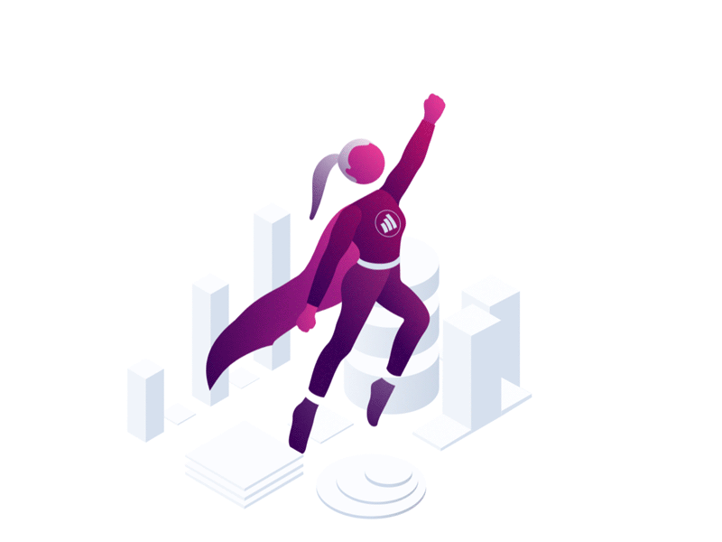 Data Super Hero animation branding business business illustration data design illustration isometric landingpage minimal ui vector website