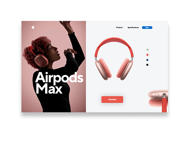 Apple AirPods Max airpods apple store branding clean ecommerce figma interface minimal product store uidesign ux vector web webdesign website