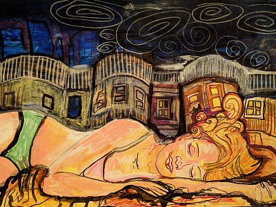 Slumber Sketch 1 expressionism figure drawing fine art illustration mixed media