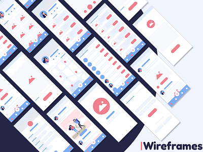 Offbucket mobile app: Wire frames (UX) app branding design flat icon ui ux wireframes