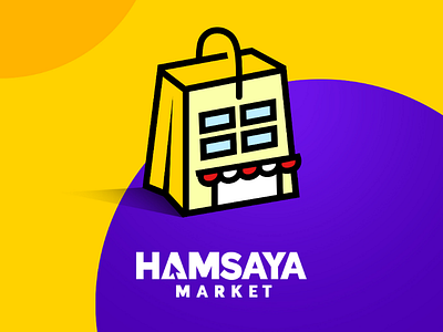 Hamsaya Online Market clean color design icon illustration inspiration logo logo design market minimal online sample