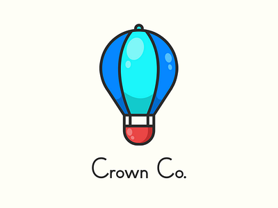 Crown Co. colourful design designer flat logo fun graphic design hot air balloon logo logo design modern