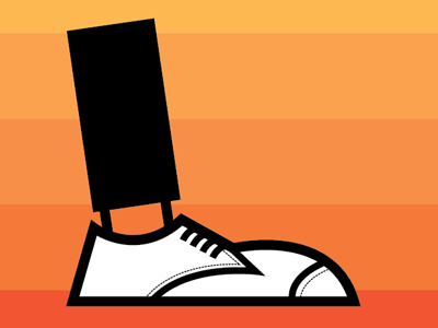 and here's a foot. cartoonish icon illustration oranges random shoe
