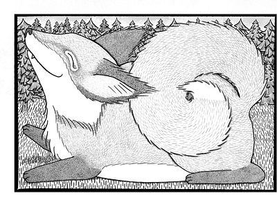 Fox anncaranci cute critter fox illustration pen and ink procreate