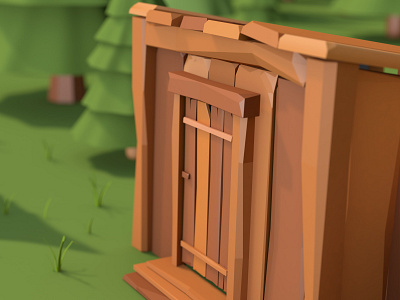 Woodcutter's hut 3d 3dmodel cinema4d design graphic design lowpoly modeling object render render3d