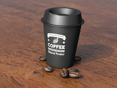 Coffee paper cup with coffee beans 3d 3dmodel cinema4d coffee design graphic design modeling render