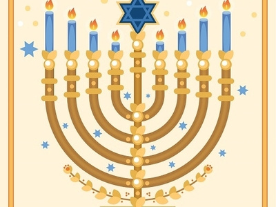 Hanukkah Menorah Card design illustration vector